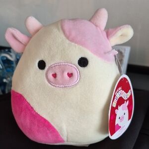 Squishmallows Pink and Cream Cow Plush Toy